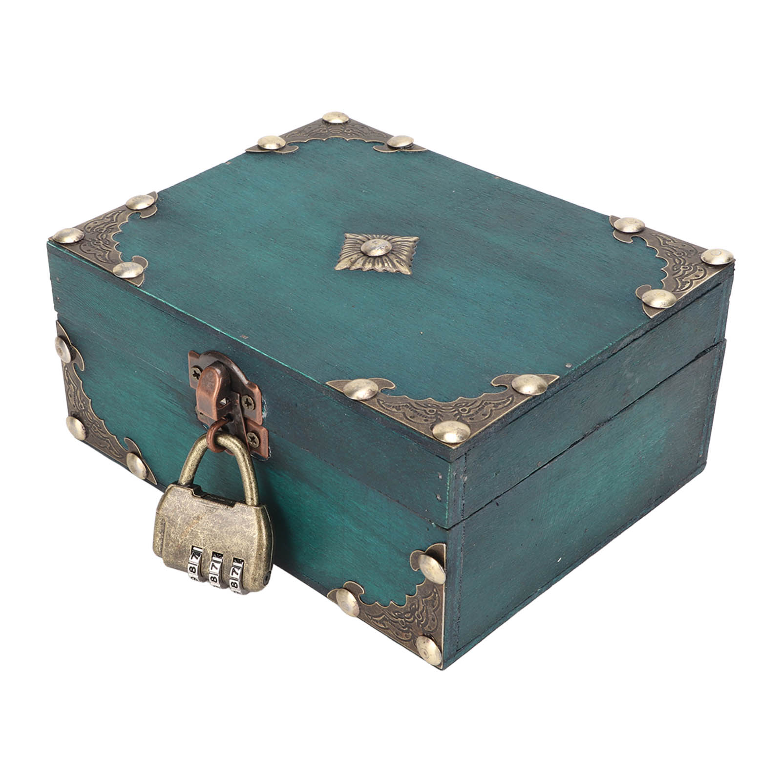 Vintage And Collectible Items - صندوق تخزين مجوهرات خشبي مع قفل،