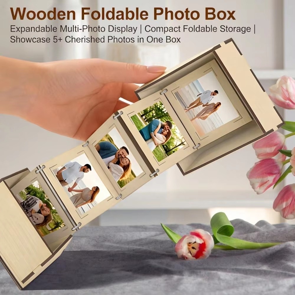 صندوق تخزين صور خشبي قابل للطي - مراجعة Collectible Vintage Photos وسعره